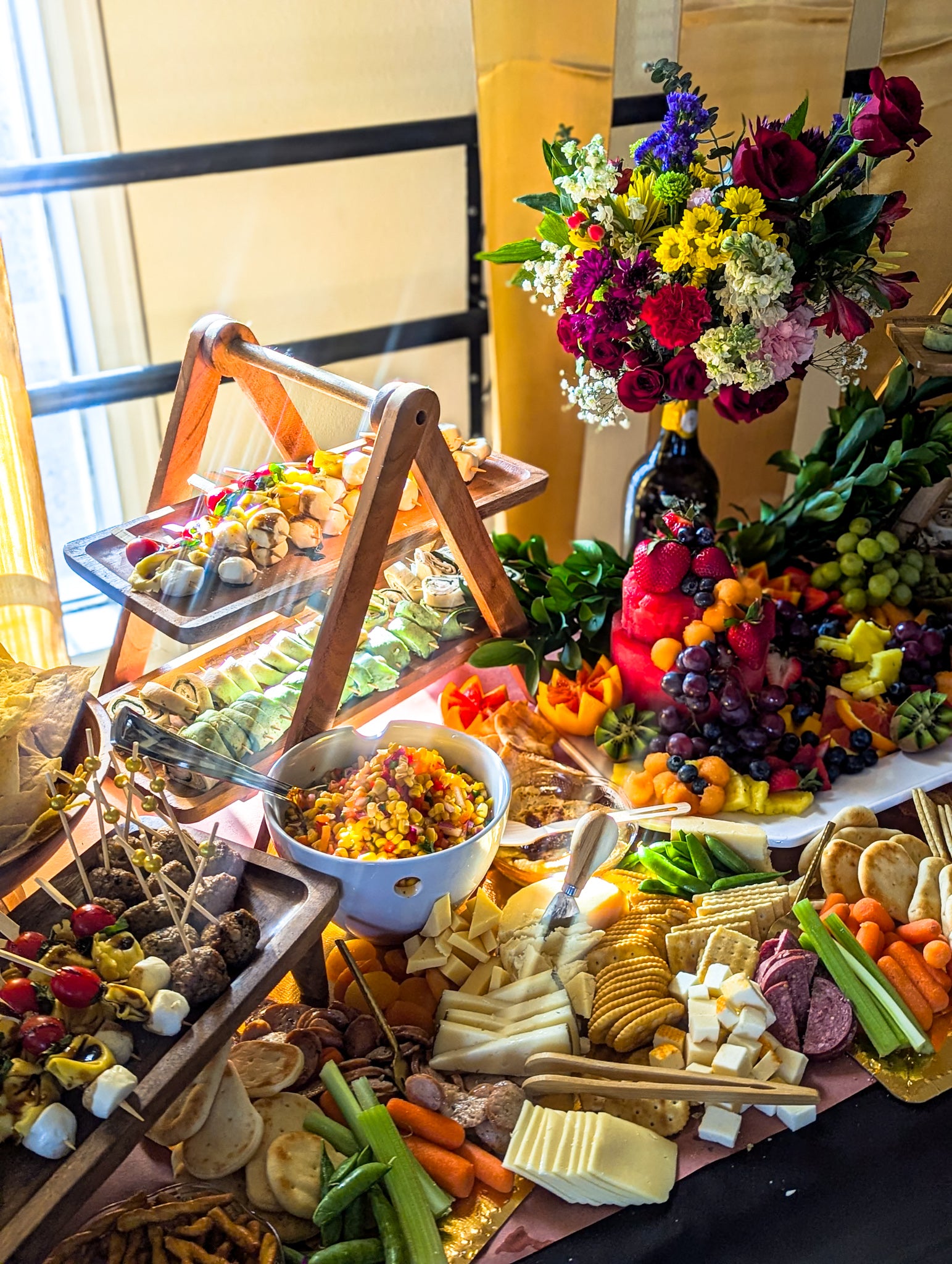 Gourmet Grazing Table with Bouquet