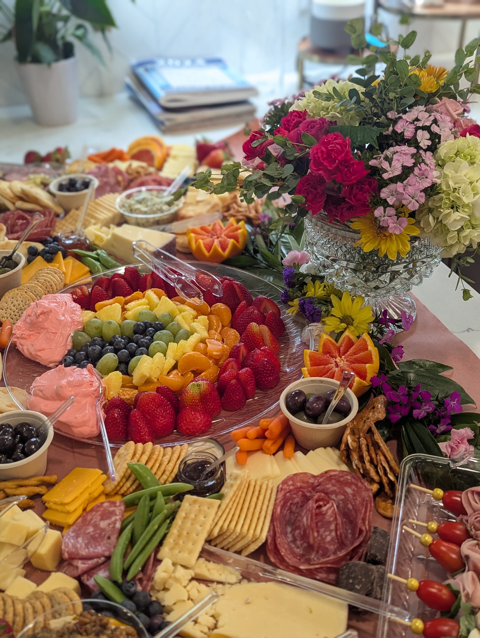 Gourmet Grazing Table with Bouquet