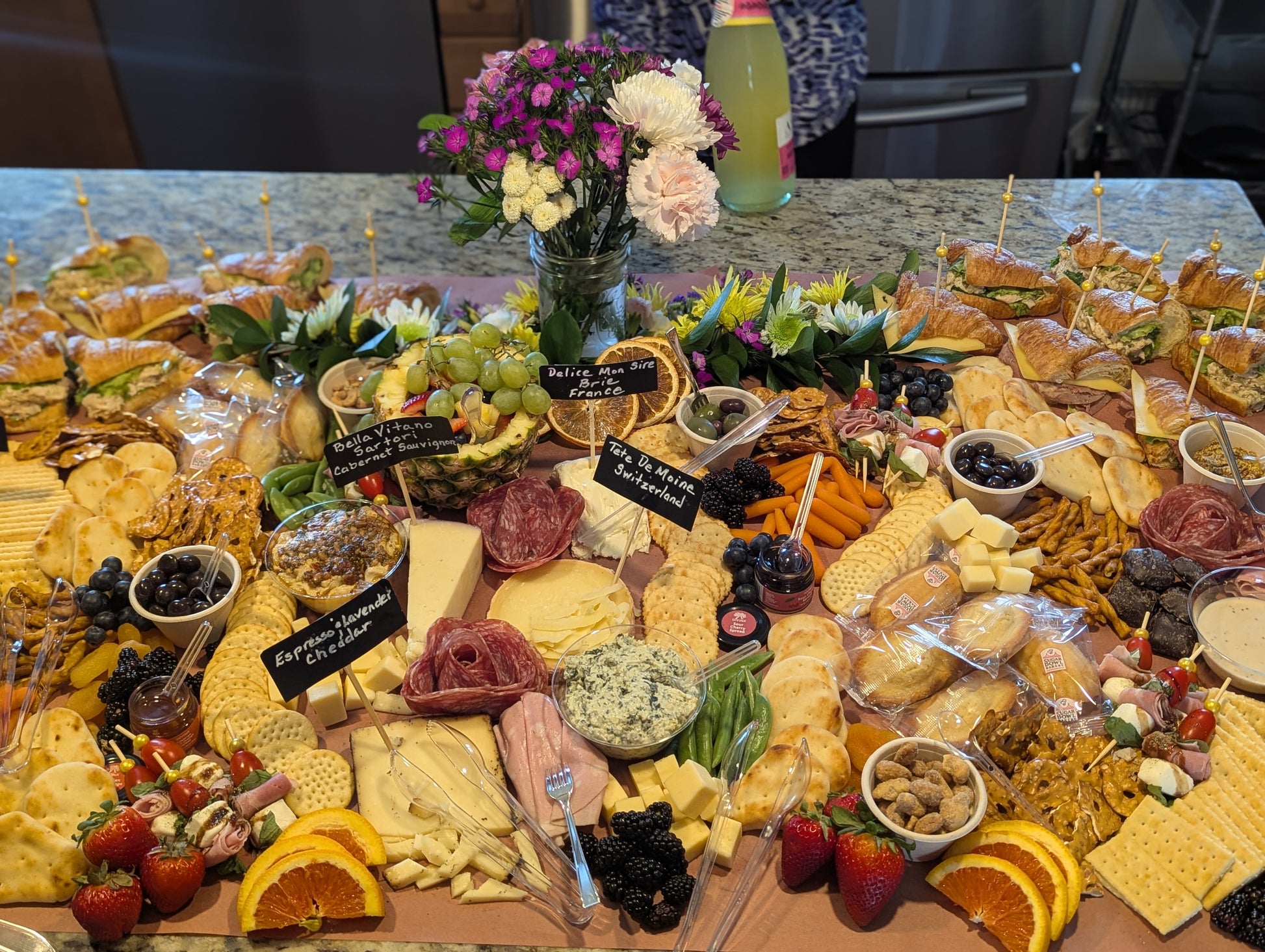 Gourmet Grazing Table with Bouquet
